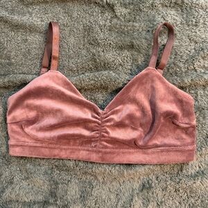 JoyLab Velvet Bralette in Dusty Pink Sz S NWOT